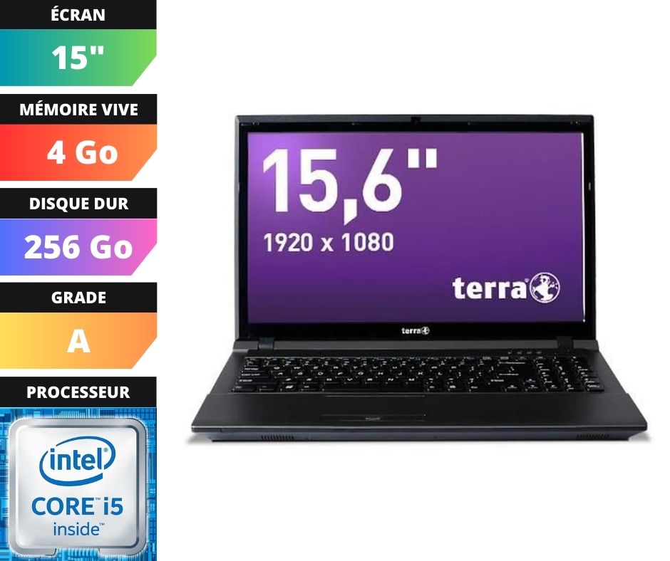 PORTABLE TERRA MOBILE 1542 - 15 - Intel(R) Core(TM) i5-6400T CPU @ 2.20GHz - 4 GO - 256 GO - SATA/SSD (A)
