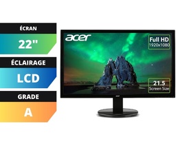 ECRAN ACER K22HQL - 22 - LCD Rétroéclairage par tubes (A)